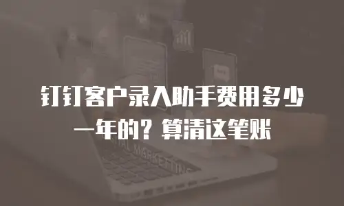 钉钉客户录入助手费用多少一年的？算清这笔账