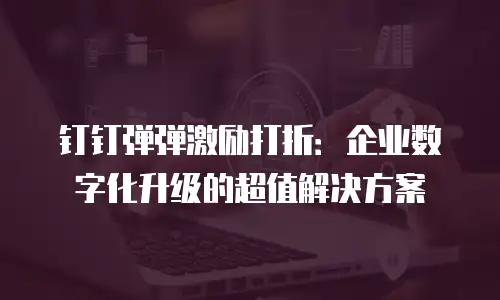 钉钉弹弹激励打折：企业数字化升级的超值解决方案