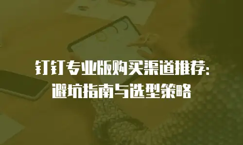 钉钉专业版购买渠道推荐：避坑指南与选型策略