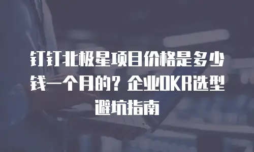钉钉北极星项目价格是多少钱一个月的？企业OKR选型避坑指南