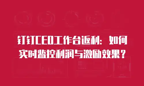 钉钉CEO工作台返利：如何实时监控利润与激励效果？