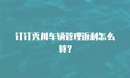 钉钉秀川车辆管理返利怎么算？
