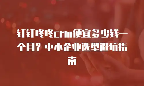 钉钉咚咚crm便宜多少钱一个月？中小企业选型避坑指南