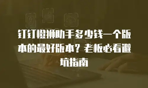 钉钉橙狮助手多少钱一个版本的最好版本？老板必看避坑指南