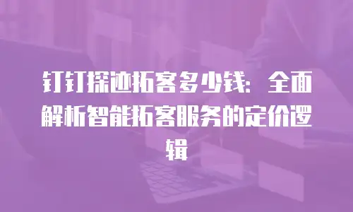 钉钉探迹拓客多少钱：全面解析智能拓客服务的定价逻辑