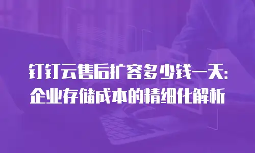 钉钉云售后扩容多少钱一天：企业存储成本的精细化解析
