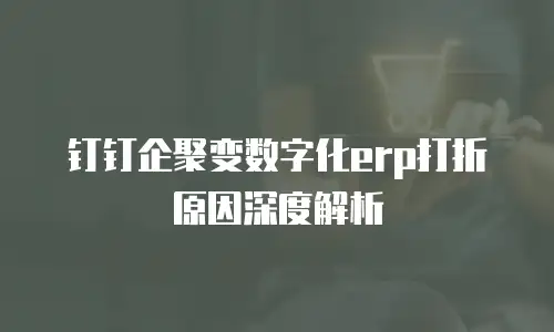 钉钉企聚变数字化erp打折原因深度解析