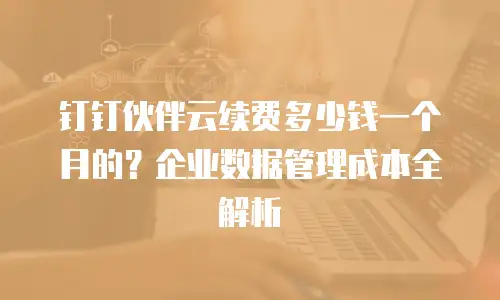 钉钉伙伴云续费多少钱一个月的？企业数据管理成本全解析
