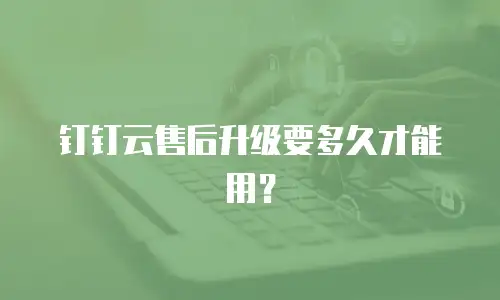 钉钉云售后升级要多久才能用？