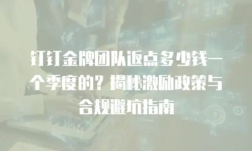 钉钉金牌团队返点多少钱一个季度的？揭秘激励政策与合规避坑指南