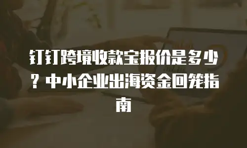 钉钉跨境收款宝报价是多少？中小企业出海资金回笼指南
