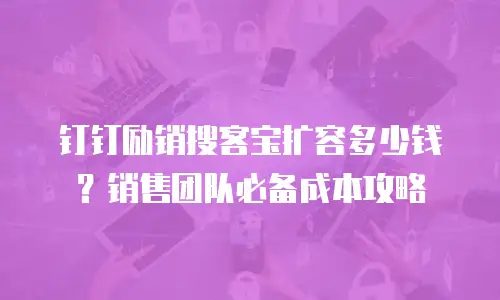 钉钉励销搜客宝扩容多少钱？销售团队必备成本攻略