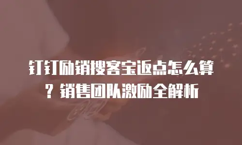 钉钉励销搜客宝返点怎么算？销售团队激励全解析