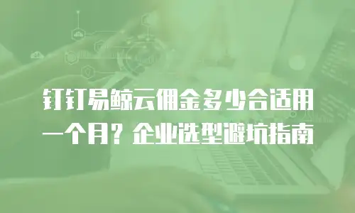 钉钉易鲸云佣金多少合适用一个月？企业选型避坑指南