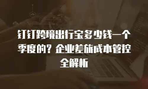 钉钉跨境出行宝多少钱一个季度的？企业差旅成本管控全解析