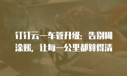 钉钉云一车管升级：告别糊涂账，让每一公里都算得清