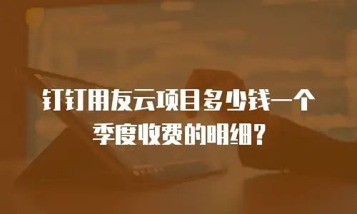 钉钉用友云项目多少钱一个季度收费的明细？