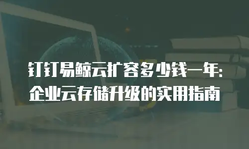 钉钉易鲸云扩容多少钱一年：企业云存储升级的实用指南
