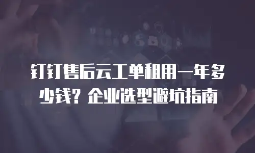 钉钉售后云工单租用一年多少钱？企业选型避坑指南