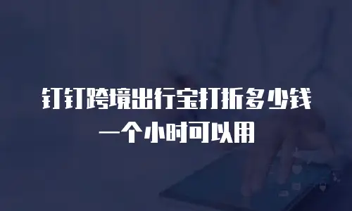 钉钉跨境出行宝打折多少钱一个小时可以用