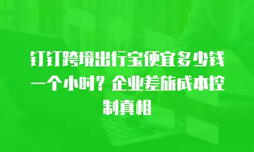 钉钉跨境出行宝便宜多少钱一个小时？企业差旅成本控制真相