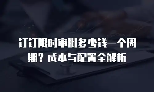 钉钉限时审批多少钱一个周期？成本与配置全解析