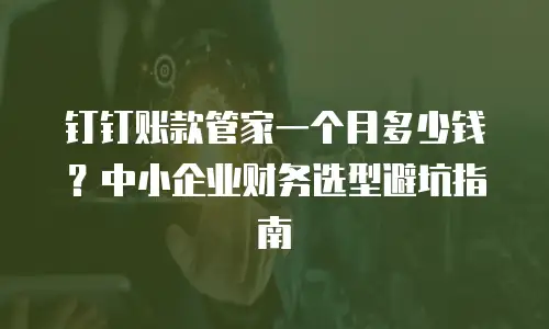 钉钉账款管家一个月多少钱？中小企业财务选型避坑指南