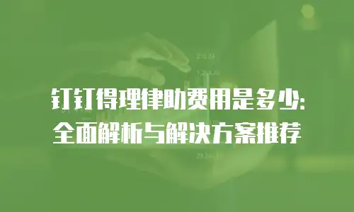 钉钉得理律助费用是多少：全面解析与解决方案推荐