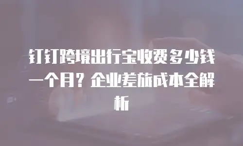 钉钉跨境出行宝收费多少钱一个月？企业差旅成本全解析