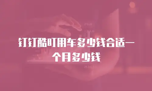 钉钉酷盯用车多少钱合适一个月多少钱
