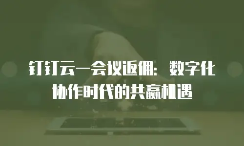 钉钉云一会议返佣：数字化协作时代的共赢机遇