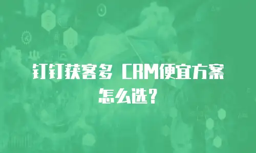 钉钉获客多 CRM便宜方案怎么选？