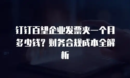 钉钉百望企业发票夹一个月多少钱？财务合规成本全解析