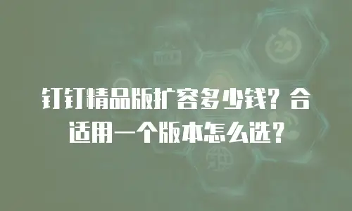 钉钉精品版扩容多少钱？合适用一个版本怎么选？