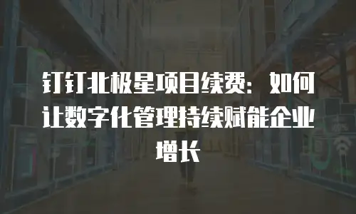 钉钉北极星项目续费：如何让数字化管理持续赋能企业增长