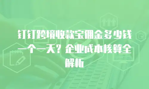 钉钉跨境收款宝佣金多少钱一个一天？企业成本核算全解析