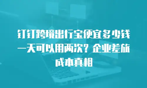 钉钉跨境出行宝便宜多少钱一天可以用两次？企业差旅成本真相