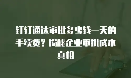 钉钉通达审批多少钱一天的手续费？揭秘企业审批成本真相