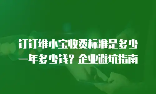 钉钉维小宝收费标准是多少一年多少钱？企业避坑指南