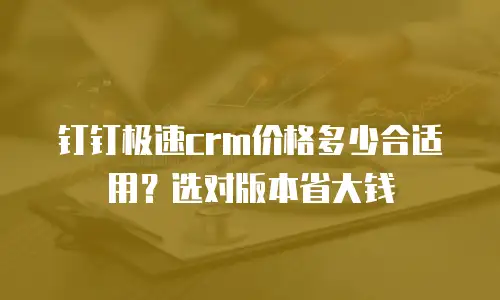 钉钉极速crm价格多少合适用？选对版本省大钱