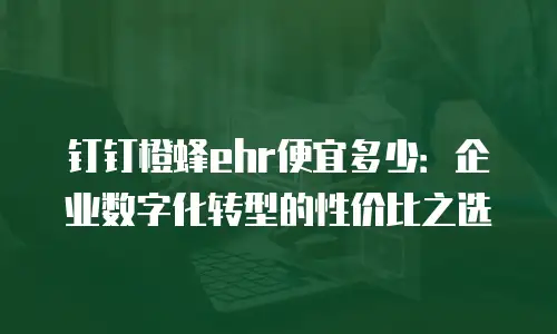 钉钉橙蜂ehr便宜多少：企业数字化转型的性价比之选