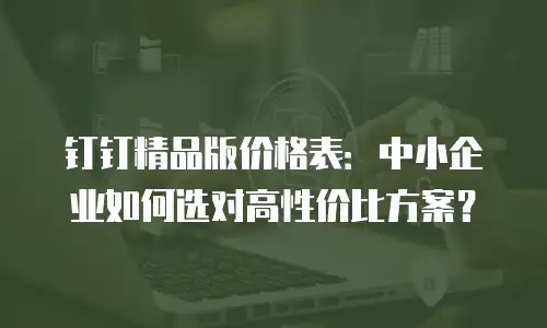 钉钉精品版价格表：中小企业如何选对高性价比方案？