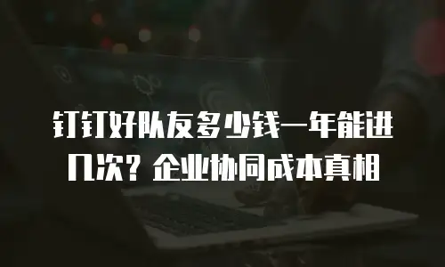 钉钉好队友多少钱一年能进几次？企业协同成本真相