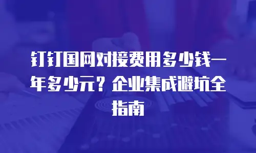 钉钉国网对接费用多少钱一年多少元？企业集成避坑全指南