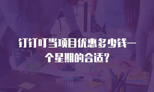 钉钉叮当项目优惠多少钱一个星期的合适？