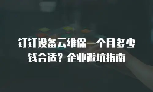 钉钉设备云维保一个月多少钱合适？企业避坑指南