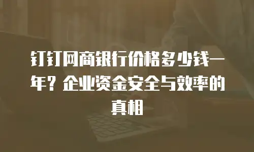钉钉网商银行价格多少钱一年？企业资金安全与效率的真相