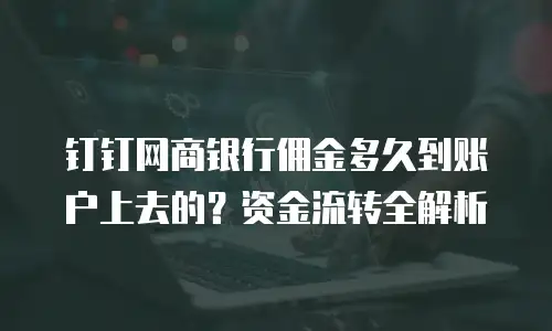 钉钉网商银行佣金多久到账户上去的？资金流转全解析