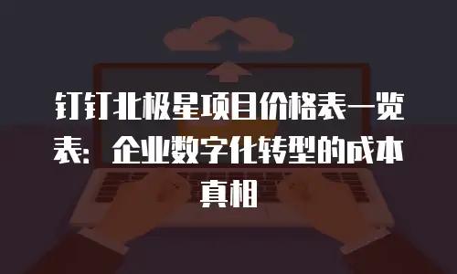 钉钉北极星项目价格表一览表：企业数字化转型的成本真相