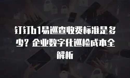 钉钉b1易巡查收费标准是多少？企业数字化巡检成本全解析